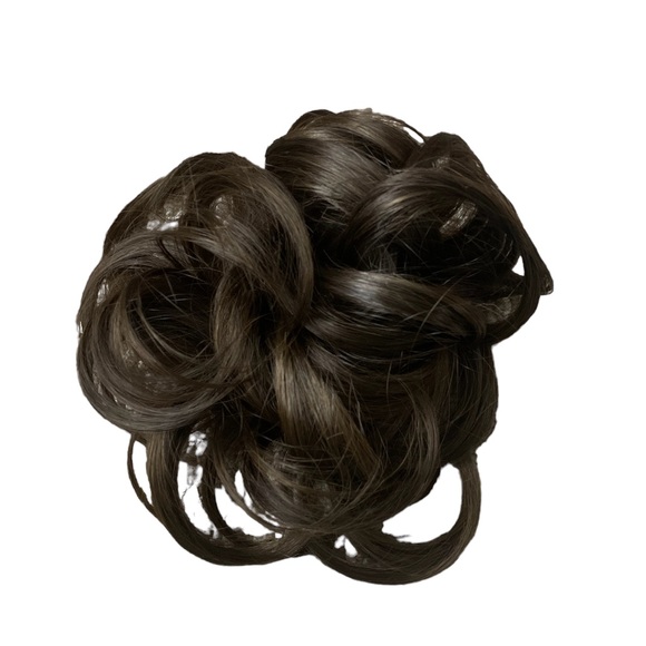 NWOT Extension Bun Wig Hair Attachment Curly Dark Brown Faux Hair
